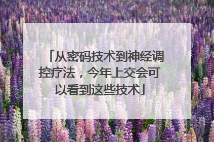 从密码技术到神经调控疗法，今年上交会可以看到这些技术