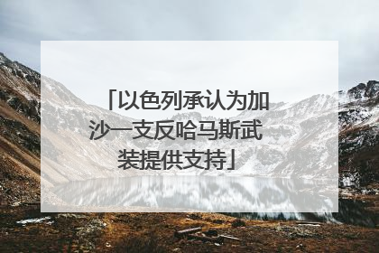 以色列承认为加沙一支反哈马斯武装提供支持