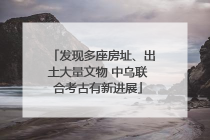 发现多座房址、出土大量文物 中乌联合考古有新进展