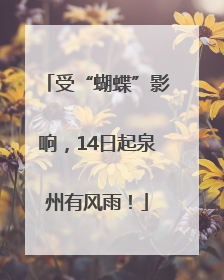受“蝴蝶”影响，14日起泉州有风雨！