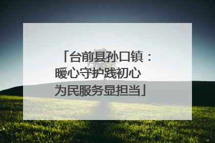 台前县孙口镇：暖心守护践初心 为民服务显担当
