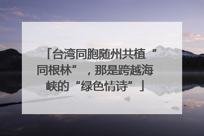 台湾同胞随州共植“同根林”，那是跨越海峡的“绿色情诗”