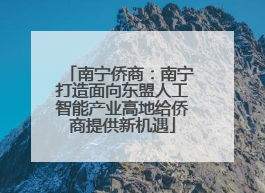 南宁侨商：南宁打造面向东盟人工智能产业高地给侨商提供新机遇