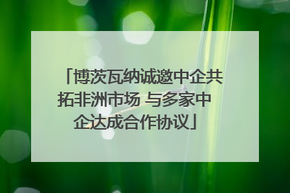 博茨瓦纳诚邀中企共拓非洲市场 与多家中企达成合作协议