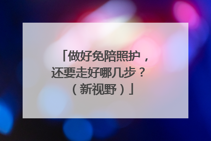 做好免陪照护，还要走好哪几步？（新视野）