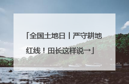 全国土地日丨严守耕地红线！田长这样说→