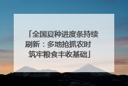 全国夏种进度条持续刷新：多地抢抓农时 筑牢粮食丰收基础