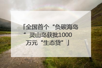 全国首个“负碳海岛”灵山岛获批1000万元“生态贷”