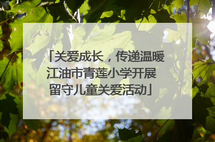 关爱成长，传递温暖 江油市青莲小学开展留守儿童关爱活动