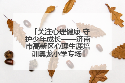 关注心理健康 守护少年成长——济南市高新区心理生涯培训奥龙小学专场
