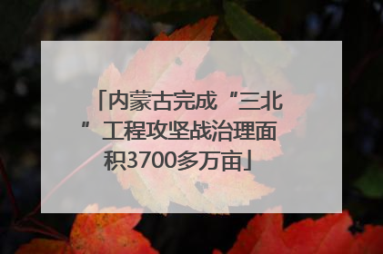 内蒙古完成“三北”工程攻坚战治理面积3700多万亩