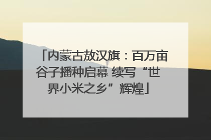 内蒙古敖汉旗：百万亩谷子播种启幕 续写“世界小米之乡”辉煌