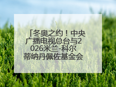 冬奥之约！中央广播电视总台与2026米兰-科尔蒂纳丹佩佐基金会达成合作