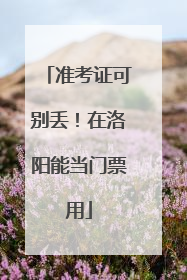 准考证可别丢！在洛阳能当门票用
