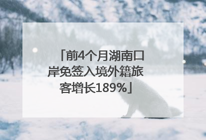 前4个月湖南口岸免签入境外籍旅客增长189%