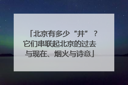 北京有多少“井”？它们串联起北京的过去与现在、烟火与诗意