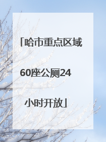 哈市重点区域60座公厕24小时开放