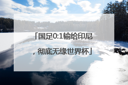 国足0:1输给印尼，彻底无缘世界杯