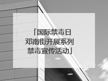 国际禁毒日 邓南街开展系列禁毒宣传活动