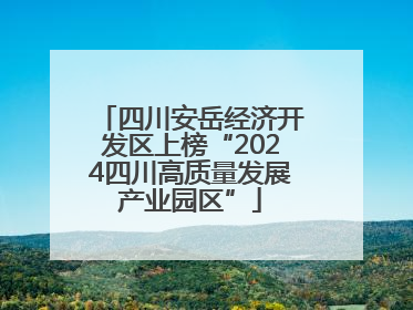 四川安岳经济开发区上榜“2024四川高质量发展产业园区”