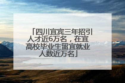 四川宜宾三年招引人才近6万名，在宜高校毕业生留宜就业人数近万名