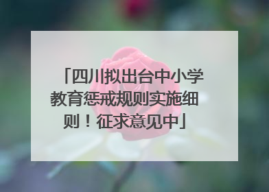 四川拟出台中小学教育惩戒规则实施细则！征求意见中