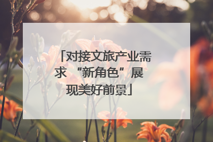 对接文旅产业需求 “新角色”展现美好前景