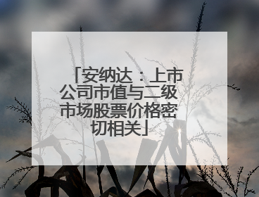 安纳达：上市公司市值与二级市场股票价格密切相关