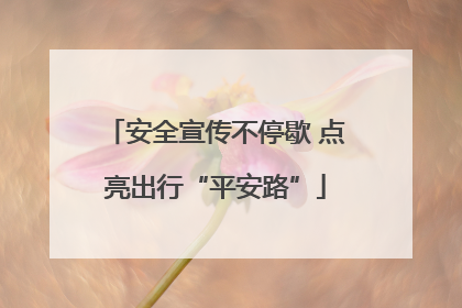 安全宣传不停歇 点亮出行“平安路”