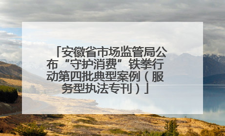 安徽省市场监管局公布“守护消费”铁拳行动第四批典型案例（服务型执法专刊）