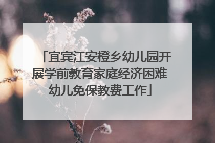 宜宾江安橙乡幼儿园开展学前教育家庭经济困难幼儿免保教费工作