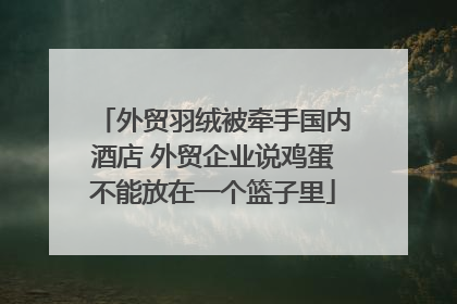 外贸羽绒被牵手国内酒店 外贸企业说鸡蛋不能放在一个篮子里