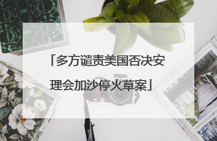 多方谴责美国否决安理会加沙停火草案