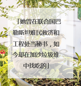 她曾在联合国巴勒斯坦难民救济和工程处当秘书，如今却在加沙垃圾堆中找吃的