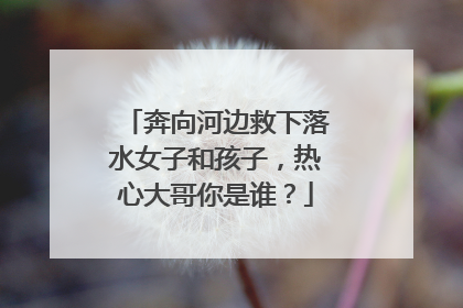 奔向河边救下落水女子和孩子，热心大哥你是谁？