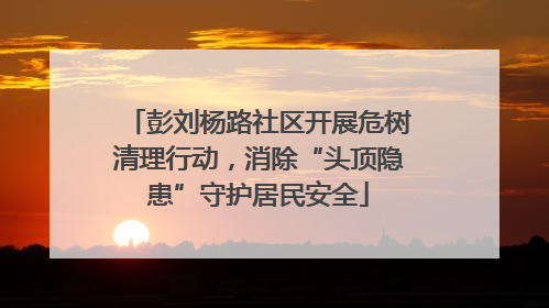 彭刘杨路社区开展危树清理行动，消除“头顶隐患”守护居民安全