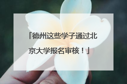 德州这些学子通过北京大学报名审核！