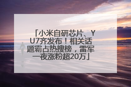 小米自研芯片、YU7齐发布！相关话题霸占热搜榜，雷军一夜涨粉超20万