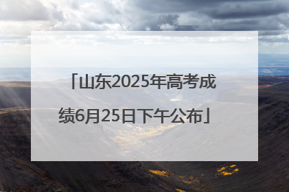 山东2025年高考成绩6月25日下午公布