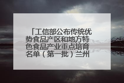工信部公布传统优势食品产区和地方特色食品产业重点培育名单（第一批）兰州牛肉拉面位列其中