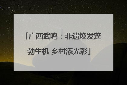 广西武鸣：非遗焕发蓬勃生机 乡村添光彩
