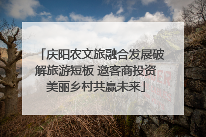 庆阳农文旅融合发展破解旅游短板 邀客商投资美丽乡村共赢未来