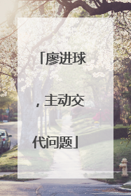 廖进球，主动交代问题