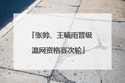 张帅、王曦雨晋级温网资格赛次轮