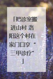 把诊室搬进山村 洛阳这个村在家门口享“三甲诊疗”