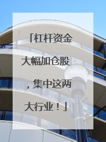 杠杆资金大幅加仓股，集中这两大行业！