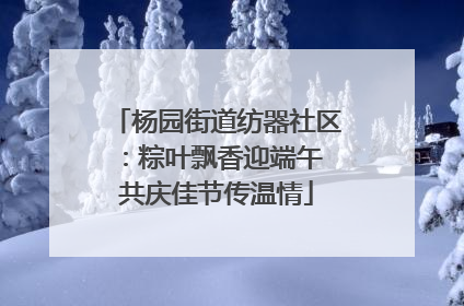 杨园街道纺器社区：粽叶飘香迎端午 共庆佳节传温情
