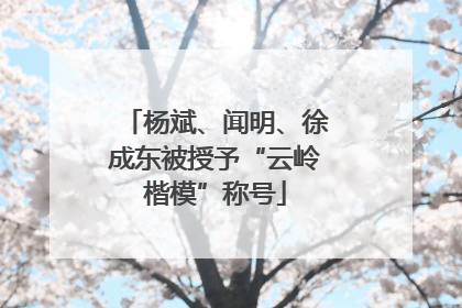 杨斌、闻明、徐成东被授予“云岭楷模”称号