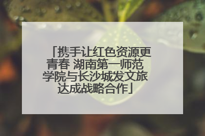 携手让红色资源更青春 湖南第一师范学院与长沙城发文旅达成战略合作