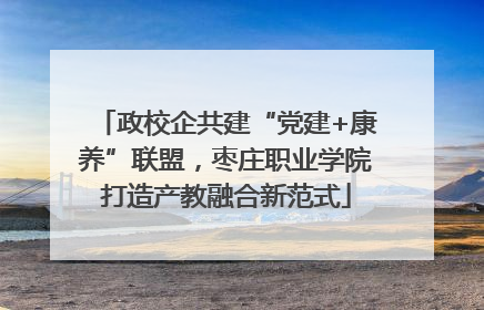 政校企共建“党建+康养”联盟，枣庄职业学院打造产教融合新范式